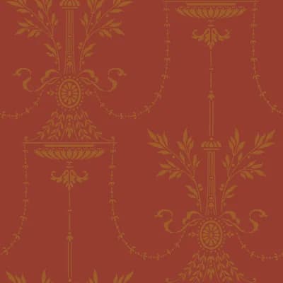 Dorset Floral Non-Pasted Wallpaper Roll — Rouge