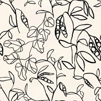 Floral Non-Pasted Wallpaper by Susan Hable — Cream,Black