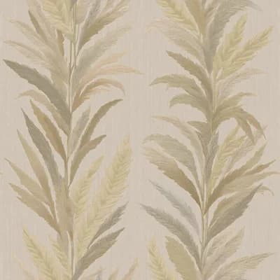 Ornamenta Collection Leaf Flourish Shimmer Finish Wallpaper Roll — Bronze
