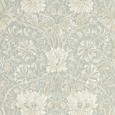 Pure Honeysuckle & Tulip Wallpaper — Gray Blue