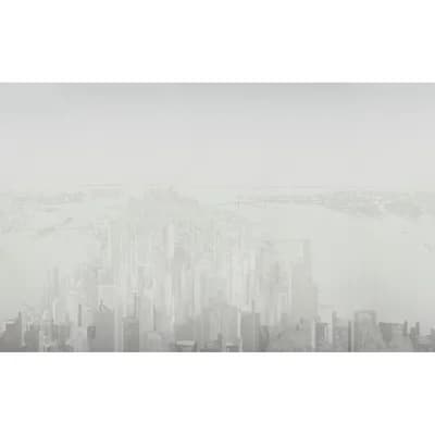 Schumacher X The New Yorker Pascal Campion's New York Skyline Wallpaper — Soft Gray