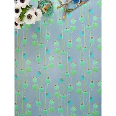 Floral Non-Pasted Matte Wallpaper Roll by Jessica Hollander — Gray,Green