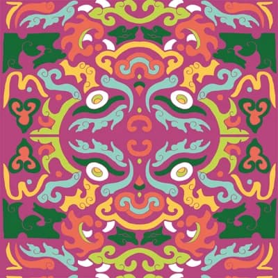 Shanghai Foo You Looking at 10' L x 24" W Wallpaper Roll — Carnival