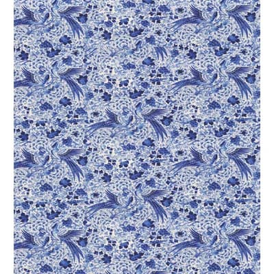 Royal Delft Non-Pasted Metallic Wallpaper Roll — Blue