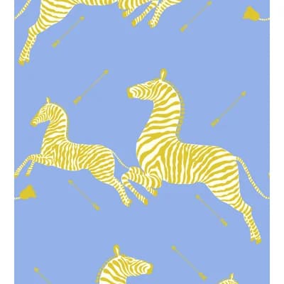 Zebras Animal Print Non-Pasted Matte Wallpaper Double Roll — Periwinkle