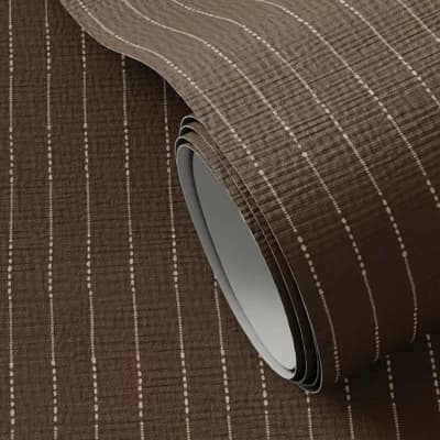 Dobby Striped Grass Cloth Non-Pasted Wallpaper — Dobby Stripe Brown