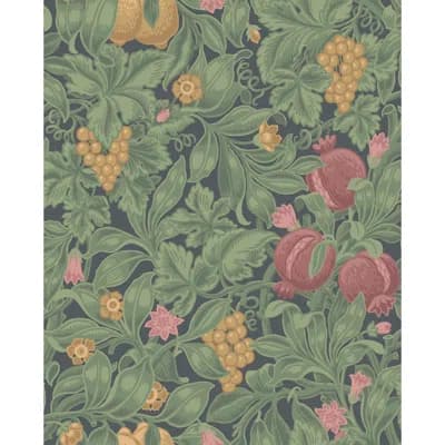 Pearwood Floral Non-Pasted Matte Wallpaper Roll — Burgundy,Red,Olive Green