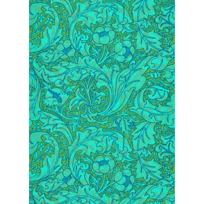 Bachelors Button Wallpaper — Olive,Turquoise