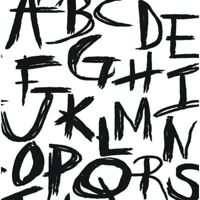 Letters Vinyl Non-Pasted Matte Wallpaper Roll by Jamie Graney — Black,White