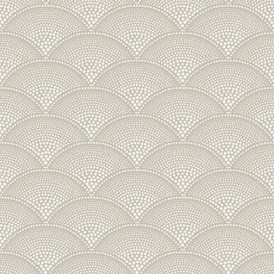 Feather Fan Geometric Non-Pasted Wallpaper Roll — Taupe