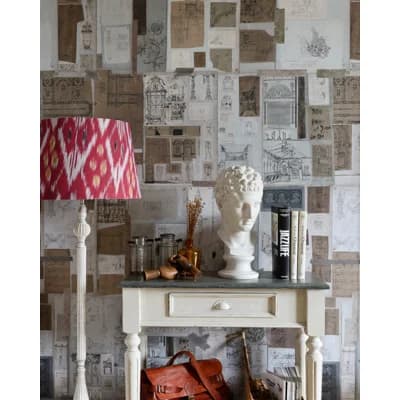 The Home of an Eccentric Man Non-Pasted Matte Wallpaper Roll — Brown,Gray,Taupe