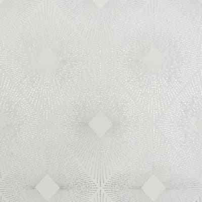 Antonina Vella Mixed Metals Geometric Non-Pasted Metallic Wallpaper Double Roll by Antonia Vella — White,Silver