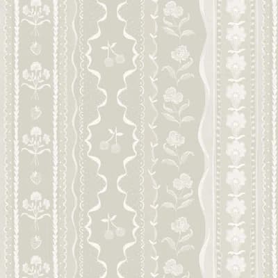 Floral Matte Wallpaper by Candice Gray — White;Gray