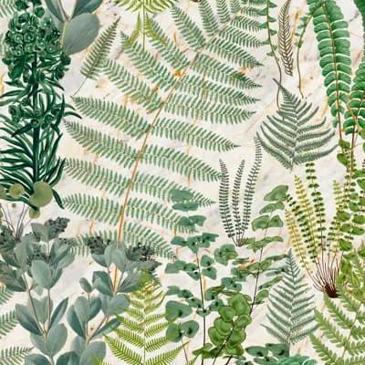Florilegium Floral Non-Pasted Matte Wallpaper Roll — Green,Taupe