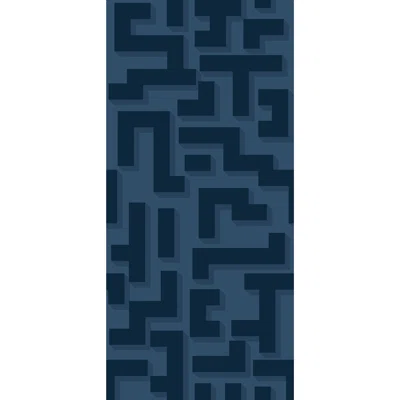 Yuki Osada Geometric Non-Pasted Satin Wallpaper Double Roll by Soicher Marin Studio — Dimensional Navy
