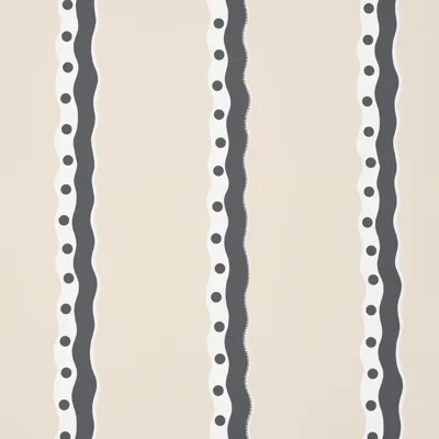 Rousseau Stripe Wallpaper — Noir,Cream