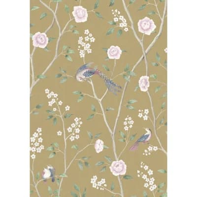 Boråstapeter Paradise Birds Wallpaper — Gold