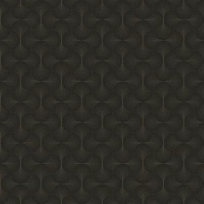 Boutique Shimmery Geometric Zen Wallpaper Roll — Bronze,Black