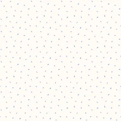 Miniatures 3 Collection Single Leaf Toss Wallpaper Roll — Blue,White