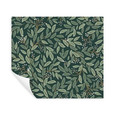 Willowberry 20' L x 20.5" W Peel and Stick Wallpaper Roll — Emerald