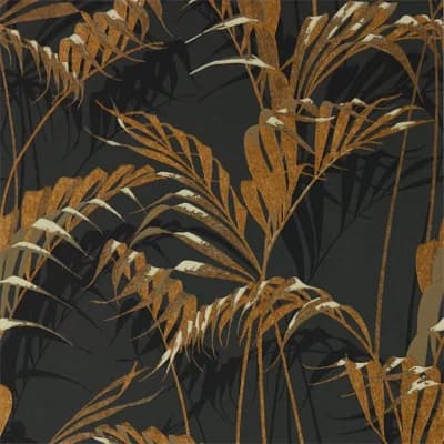 Palm House Wallpaper — Charcoal,Gold