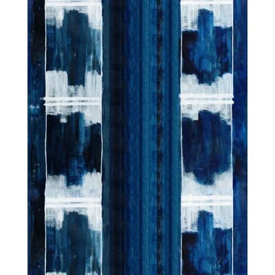 Indigo Addiction Geometric and Striped Non-Pasted Matte Wallpaper Roll — Indigo,White