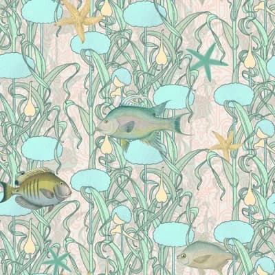 Yuki Osada Floral Non-Pasted Satin Wallpaper Double Roll by Yuki Osada — Hutt Lagoon Pink