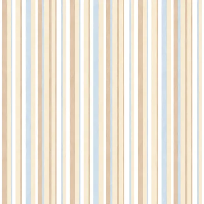 Just 4 Kids 2 Multi-color Stripe Design 33' L x 21" W Wallpaper Roll — Pink,Blue,Beige