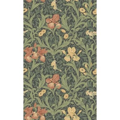 Iris Plum Wild Gardens Wallpaper — Navy