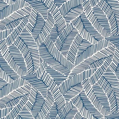 Abstract Leaf Wallpaper — Navy Blue