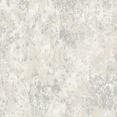 Metallic FX Industrial Texture 33' L x 21" W Wallpaper Roll — Silver