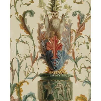 The Transylvanian Manor Floral Non-Pasted Matte Wallpaper Roll — Taupe,Green,Red