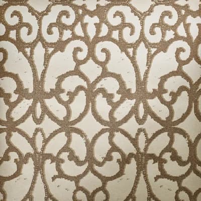 Universe Pluto Glass Stone Motif Wallpaper Rol — Cream,Gold