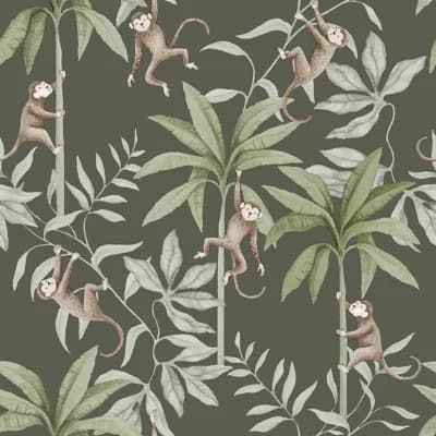 Boråstapeter Jungle Friends Wallpaper — Brown
