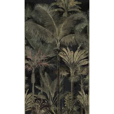 Havana 2 Collection Large Scale Palm Trees Wall Mural — Black