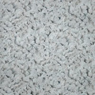 Salt 3D Embossed Lustre Arco Flower Leaf Wallpaper Roll — Gray