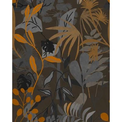 Cubana Non-Pasted Matte Wallpaper Roll — Brown,Orange,Gray
