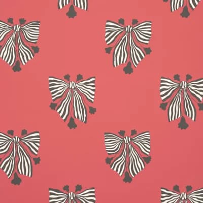 Schumacher x Marian Mcevoy Bow-Wow-Wow Wallpaper — Red