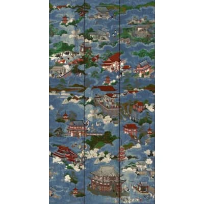 The Curators Cabinet Non-Pasted Satin and Matte Wallpaper Roll — Blue,Green,Red