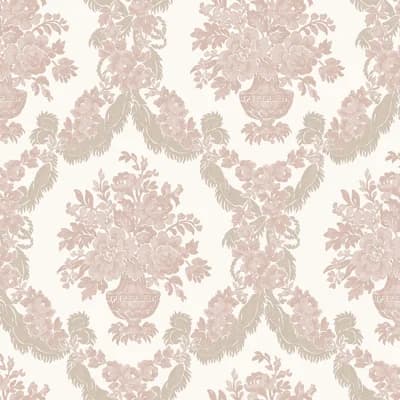 Italian Classics 4 Floral Baroque Damask 3D Embossed Wallpaper Roll — Pink