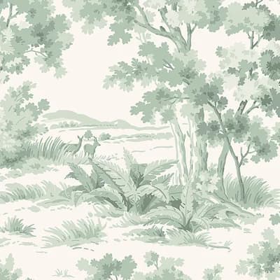 Boråstapeter Countryside Morning Wallpaper — Green,Beige