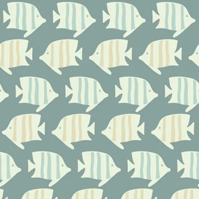 Coastal Fish - Wallpaper — Green