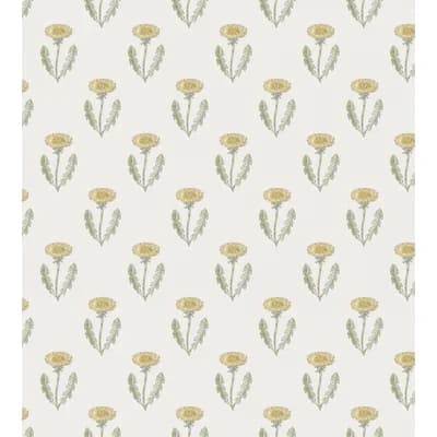Huset I Solen Floral Matte Wallpaper Roll — Spring Green