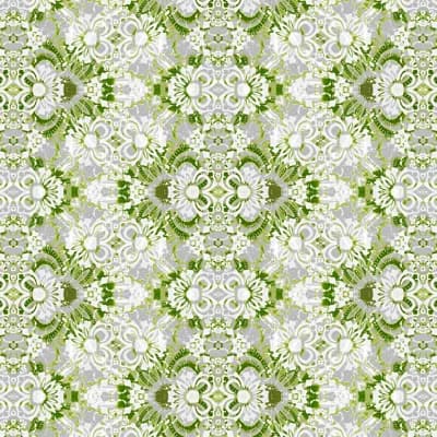 Carmen | Abstract Floral Wallpaper Double Roll — Green,White,Gray