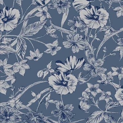 Laura Ashley Summerhill Midnight Blue Wallpaper — Midnight Blue