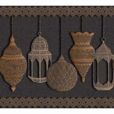 Fez Non-Pasted Metallic Wallpaper Roll — Silver,Bronze,Charcoal