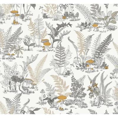 Toiles Resource Library Non-Pasted Wallpaper Roll — Neutral & Gold