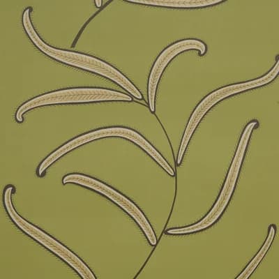 Schumacher x Neisha Crosland Caterpillar Leaf Wallpaper — Meadow Green
