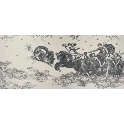 Schumacher x Jill Lasersohn Chariot Of Dawn Toile Ground Wallpaper — Ivory