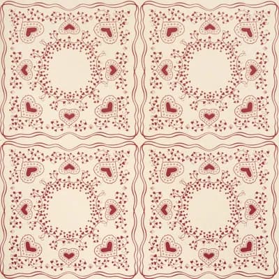 Schumacher X Backdrop Garden Of Hearts Wallpaper — Red